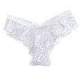 thumbnail image 1 of Women's Sexy Lace Transparent Low Waisted Thong Seamless Thin Mesh Bow Japanese Seductive Underwear, 1 of 2