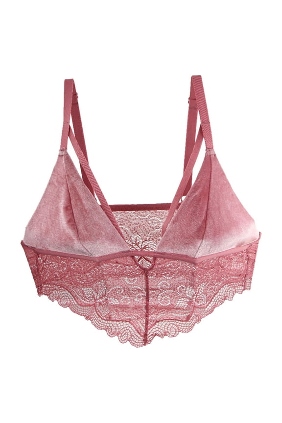 Women's Sexy Lace Underwire Bra Velvet Soft Comfortable Support Push Up Lingerie