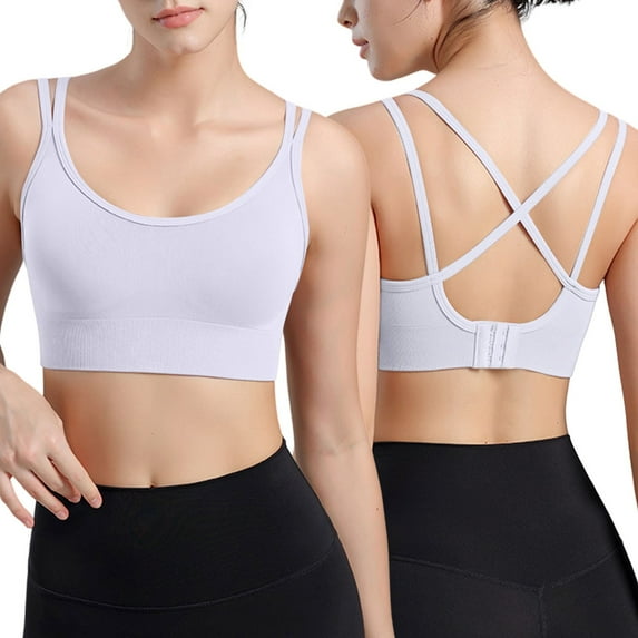 Women's Sexy Large Size Integrated High Strength Shockproof Yoga Running Fitness Sports Bra Sports Bra Non Removable Pads One Shoulder Bras for Women Sports Bra Padded Athletic Sports Bra Wireless