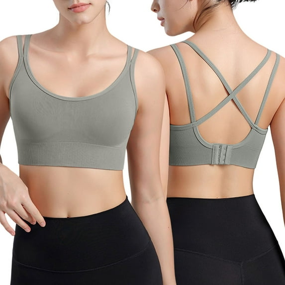 Women's Sexy Large Size Integrated High Strength Shockproof Yoga Running Fitness Sports Bra Sports Bra Non Removable Pads One Shoulder Bras for Women Sports Bra Padded Athletic Sports Bra Wireless