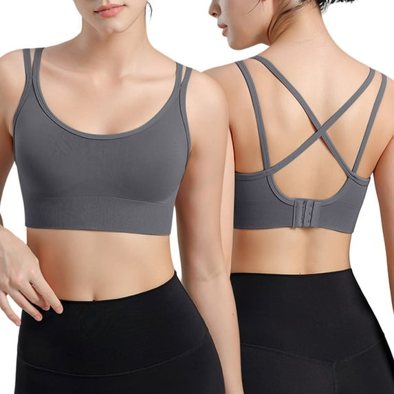 Women's Sexy Large Size Integrated High Strength Shockproof Yoga Running Fitness Sports Bra Sports Bra Non Removable Pads One Shoulder Bras for Women Sports Bra Padded Athletic Sports Bra Wireless