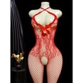 thumbnail image 1 of Women's Sexy Lingerie, Fishnet Bodystocking, Cutout Jacquard Bodysuits Bow, Open Design Leggings, Women's Sexy Lingerie, High Stretch Doll Bodystocking, Valentine's Day Gifts/Anniversaries Perfect, 1 of 5