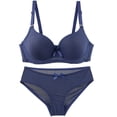 thumbnail image 1 of Women’s Lingerie Seamless Bra Plus Size Solid Color Soft Comfort Everyday Wear #Blue,XL, 1 of 5