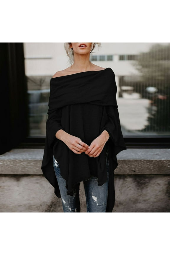 Women's Sexy Loose Shawl Irregular Hem Off The Shoulder Solid Color Blouse Women Head Scarf Shawl Women Wraps And Shawls And Capes for Women Scarf Wrap Shawl Hooded Cloaks for Women Cover up for