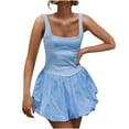 thumbnail image 1 of Women's Sexy Low Cut Bustier Dress Spaghetti Strap Square Neck Y2K Girls Going Out Party Club Mini Dresses, 1 of 5