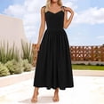 thumbnail image 1 of Women's Sexy Low Cut Spaghetti Strap Long Dress Casual Sleeveless Backless Maxi Dress Square Neck Dress, Mother of The Bride Dresses, Formal Wedding Guest Dress(Black,M), 1 of 4