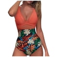 thumbnail image 1 of Women's Sexy Mesh Control Swimsuit - Push Up High Waisted Bathing Suit, Deep V Neck, Backless, Tummy Control, Beach Vacation, 1 of 8