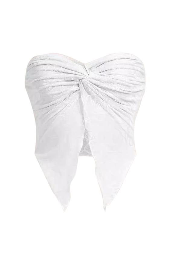 Women's Sexy Mesh Patchwork Chest Wrap Line Neck Backless Tank Top - Crew Neck, Long Sleeve, Loose Fit - for Casual/Vacation/Office/Party