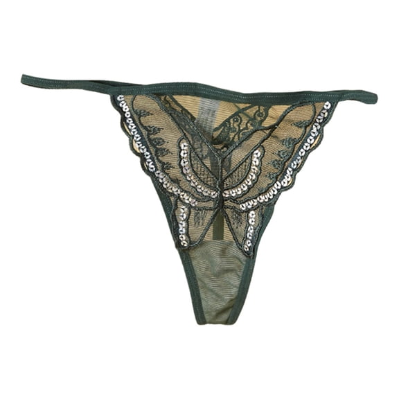 Women's Sexy Mesh Solid Color Thin Strap Low Waist Briefs