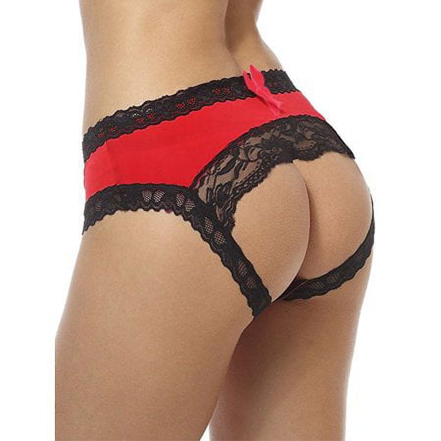 Women's Sexy Naughty Open Butt Back Panties Crotchless Thong Underwear  Briefs 