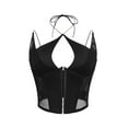 thumbnail image 1 of Women's Sexy Neck Solid Color Mesh See Through Pure Desire Street Style Sexy Camisole, 1 of 2