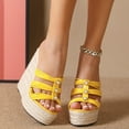 thumbnail image 1 of Women's Sexy New Straw Simple High Slope Sandals Slippers  Waterproof Trolley Model LFD-10368-35U, 1 of 4