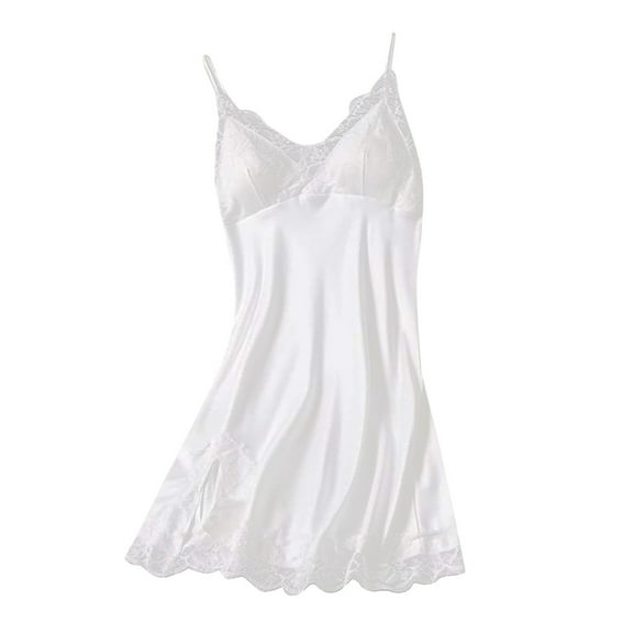 Women's Sexy Nightdress Lace Strap Mini Dress Nightwear Chemise Sleepwear Nightgown Homewear