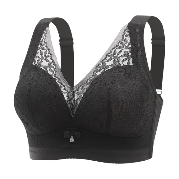 Women's Sexy Non Magnetic And Non Steel Ring Gathered Bra With Thin Cup And Adjustable Sexy Lace Bra Underwear