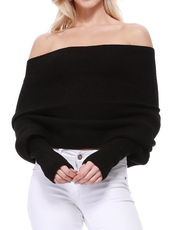 Women's Sexy Off the Shoulder Shawl with Sleeve Scarf Wrap Bolero Sweater Top