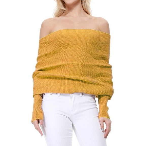Women's Sexy Off the Shoulder Shawl with Sleeve Scarf Wrap Bolero Sweater Top