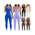 thumbnail image 1 of Women's Sexy One Piece Bodysuit Ribbed Sleeveless Bodycon Rompers Shorts Jumpsuits, 1 of 4