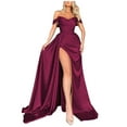 thumbnail image 1 of Women's Sexy One Shoulder Formal Evening Dress Solid Color Elegant Party Gown with Chest Cushion and Zipper Design for, 1 of 1