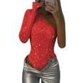thumbnail image 1 of Women's Sexy One Shoulder Rhinestone Sequin Jumpsuit Elegant Tight Fitted Party Wear Evening Outfit, 1 of 2