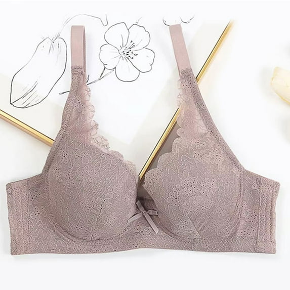 Women's Sexy Oversized Bra, Breathable Comfortable-Thin Sponge Cup, Underwear Lace Sagging Bra, Large Chest Small Look, Fashionable Bra, For Daily Wear, Supportive Bra, Bra for Women