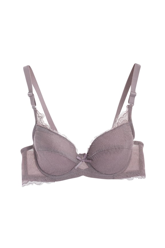 Women's Sexy Oversized Bra Ultra Thin Without Sponge Lingerie And Sexy Lace Large Chest Appears Smaller