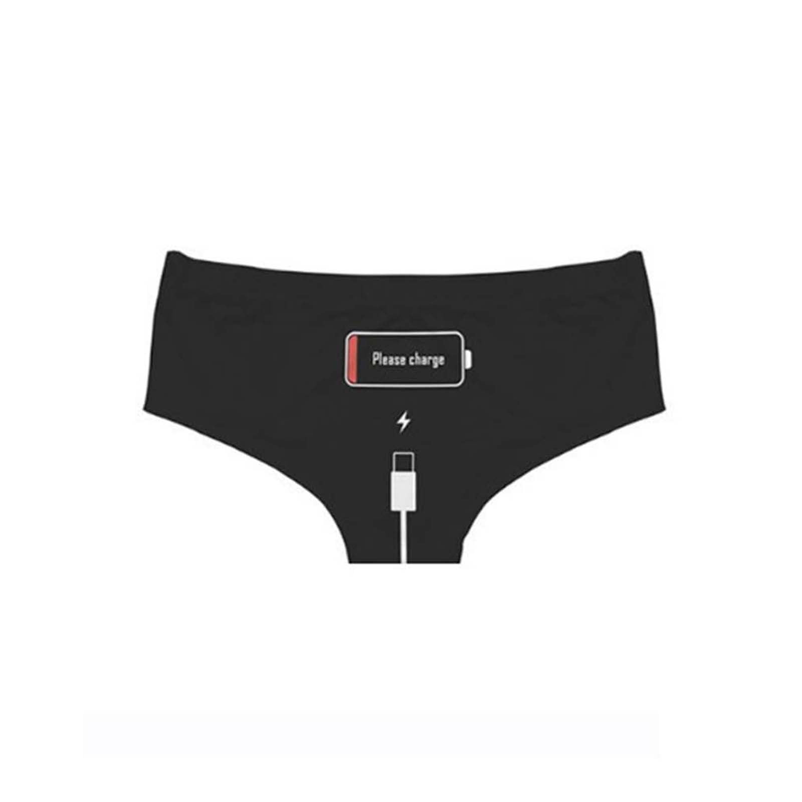 Augper Funny 'Please Charge' Print Women Sexy Panties Cartoon Stretch Soft  Seamless Underwear