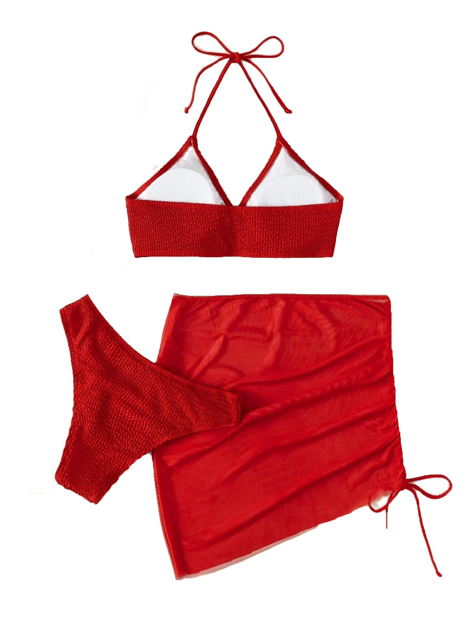 Women's Sexy Plain Halter Red Bikini Sets XS - Walmart.com