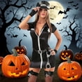 thumbnail image 1 of Women's Sexy Police Officer cosp^lay Suit – 5-Piece Halloween Party Dress Up for Women in Sizes S to XXL, Soft Polyester Uniform Outfit, 1 of 5