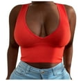 thumbnail image 1 of Women's Sexy Ribbed Tank Top Sleeveless Stretchy Soft Solid Vest Shirt Comfortable Fit Casual Wear, 1 of 2