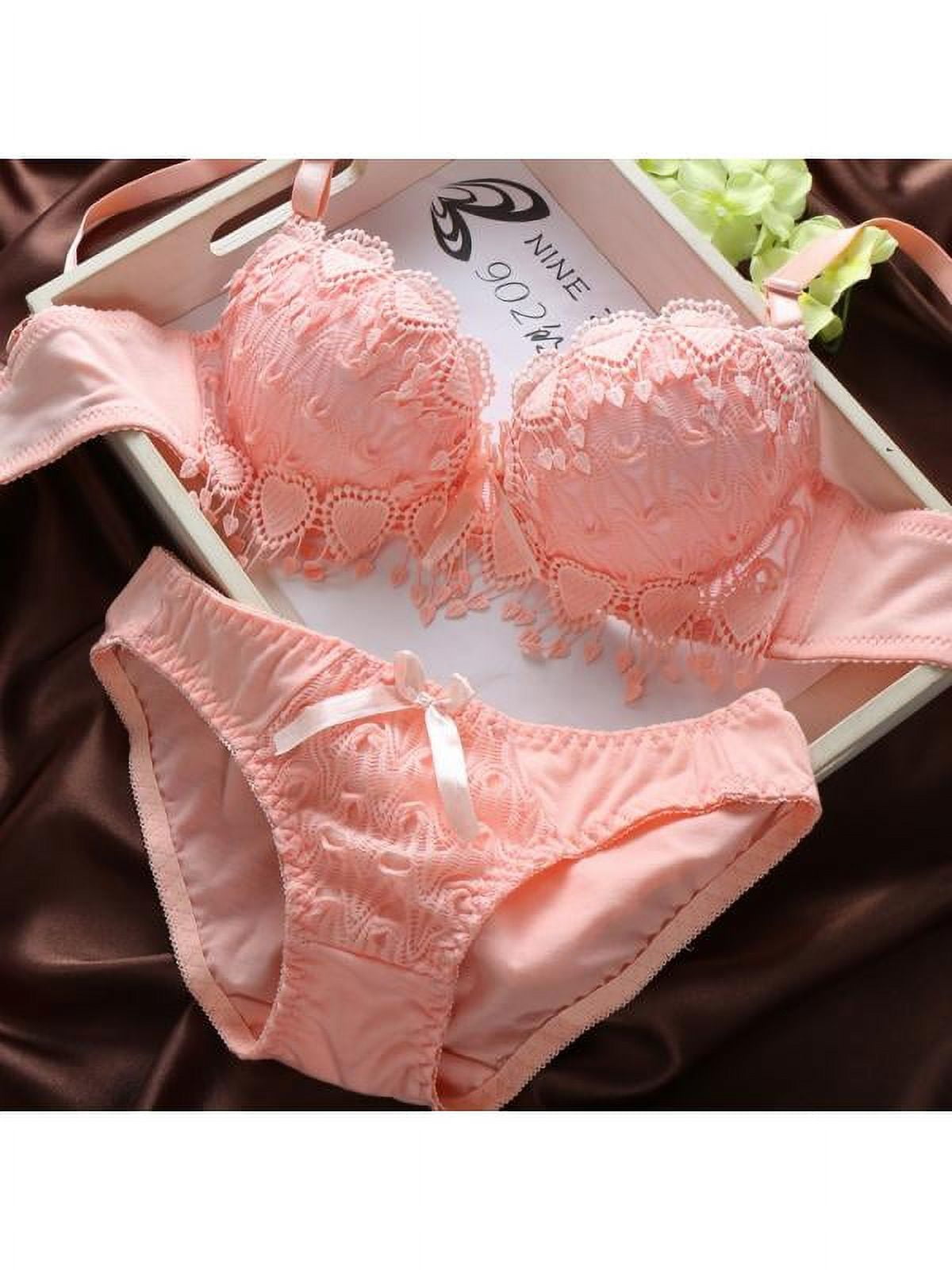 Sexy Lace Lingerie Set Embroidery Deep V Padded Extreme Push Up Bra Panty  Sets 