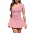 thumbnail image 1 of Women's Sexy Ruched Satin Maxi Dress Backless V-Neck High Split Graduation Evening Gown, 1 of 5
