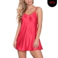 thumbnail image 1 of Women's Sexy Satin Lingerie V Neck Spaghetti Strap Nightgown Sleepwear Silk Slip Cami Dress Nightwear, 1 of 5