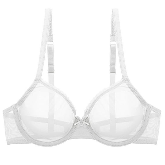 Women's Sexy Sheer Mesh Bra Unlined Underwire Lace Bralette Transparent Comfortable Everyday Wear