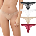 thumbnail image 1 of Women's Sexy Sheer Panties Thongs Mesh G-Strings Low Rise Brief Underwear, 4-Pack, 1 of 9
