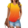 thumbnail image 1 of Women’s Sexy Short Sleeve Sequin Blouse, Loose Fit Solid V-Neck Shirt, Gradient Print Casual Top for Daily Wear, Elegant V-Neck Short Sleeve Shirt for Summer, Stylish Women's Fashion Blouse, 1 of 8