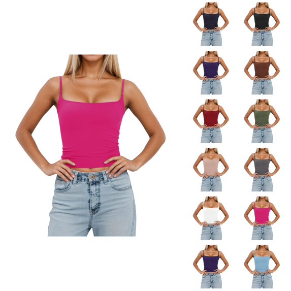 Women's Sexy Slim Fit Sleeveless Tank Top With Removable Padding Adjustable Strap Camisole For Layering And Casual Wear