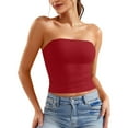 thumbnail image 1 of Women's Sexy Solid Color Crop Top Strapless Tube Top, Backless, Polyester, Sizes XS XL, 1 of 5