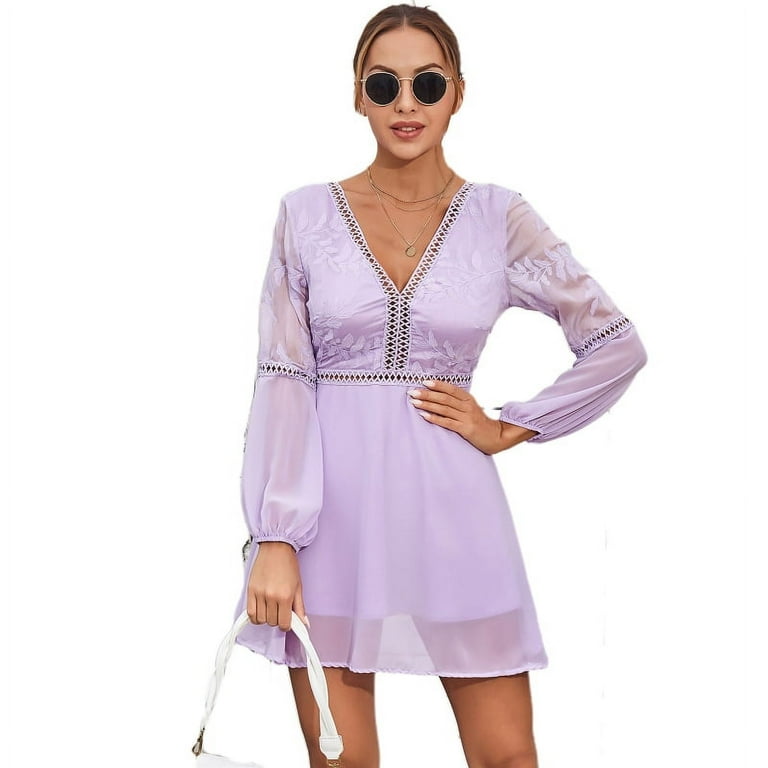 Long Sleeve V-Neck Sexy Solid Color Dress Long Sleeve V-Neck Sexy Solid Color Dress