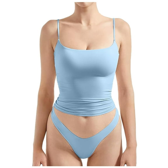 Women's Sexy Square Neck Sleeveless Tank Top – Adjustable Spaghetti Strap Camisole for Summer Going Out, Y2K Basic Shirt