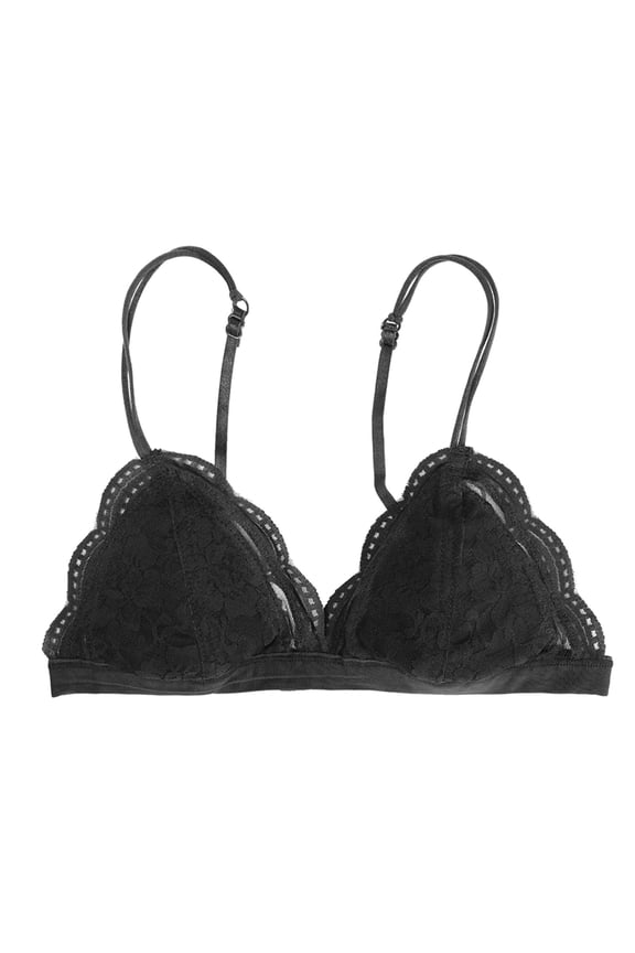 Women's Sexy Strapless Bra Removable Triangular Cup Lace Comfort Bra