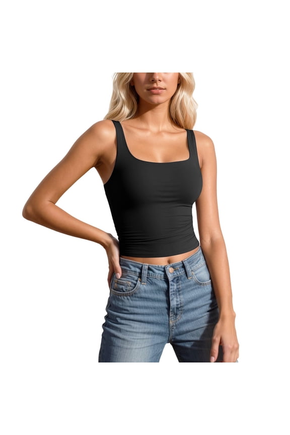 Women's Sexy Strappy Tank Top Sleeveless Camisole Tight Fitted Stretch Basic Layering Inner Wear Casual Summer Tops