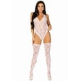 thumbnail image 1 of Women's Sexy Stretch Lace Teddy and Thigh High Stocking 2 Piece Set, 1 of 6