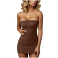 thumbnail image 1 of Women's Sexy Stretchy Strapless See Through Bodycon Dress Mesh Sheer Clubwear Party Tube Mini Dress, 1 of 3