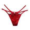 thumbnail image 1 of Women's Sexy Thongs Underwear Fashion Floral Embroideryed Out Low-Waist Pearl Trendy V-Shape Underpants Breathable Lightweight Soft Briefs, 1 of 3