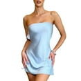 thumbnail image 1 of Women's Sexy Tube Dress Off Shoulder Solid Color Cocktail Bodycon Mini Dress Party Clubwear, 1 of 6