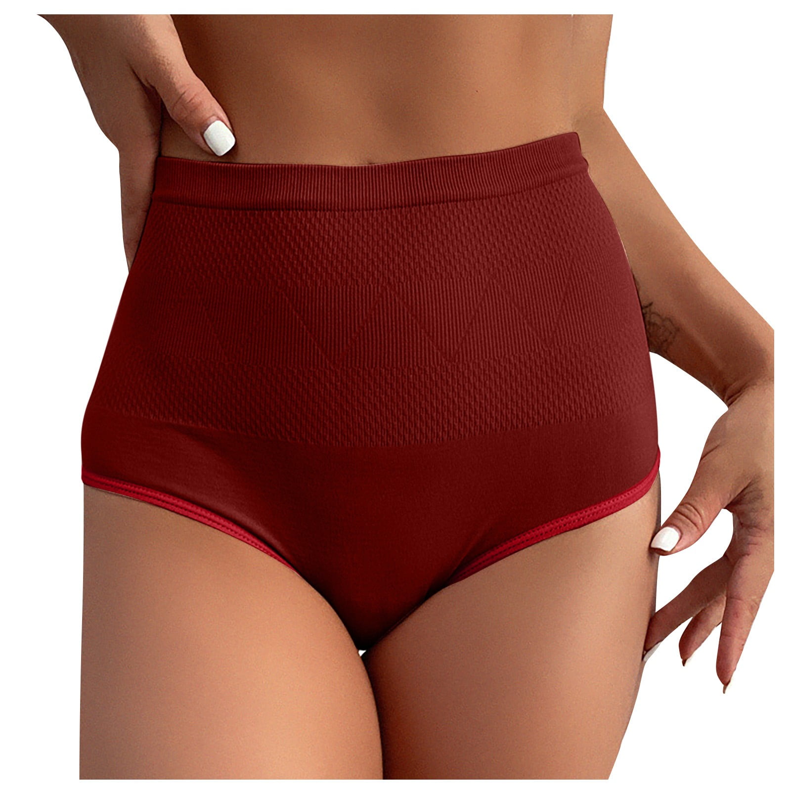 Women's Sexy Underwear Solid Color Medium High Waist Seamless Compression  And Shaping Briefs
