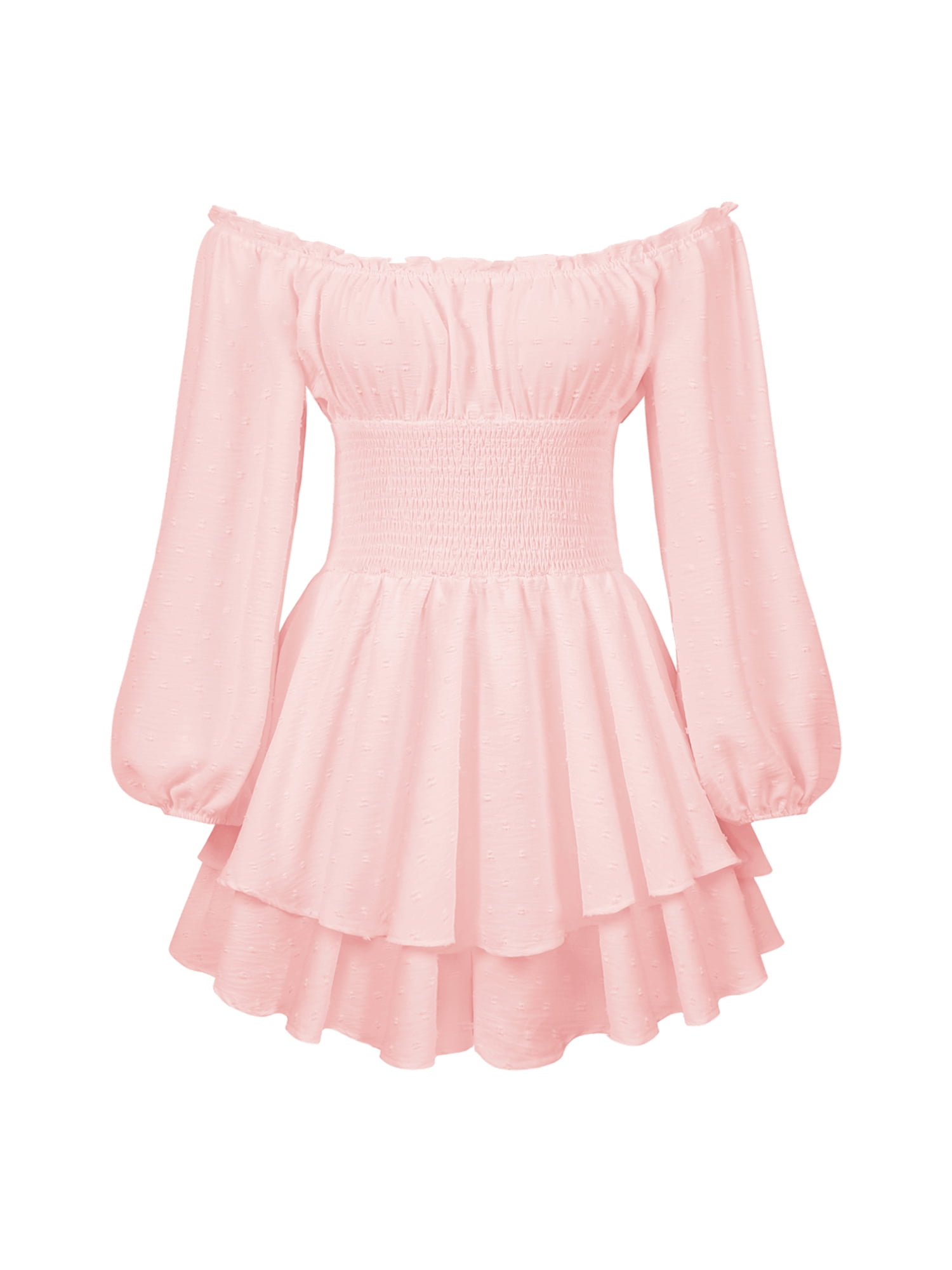 Sexy & Chic Long Sleeve Square Neck Ruching Tie Basic Dress