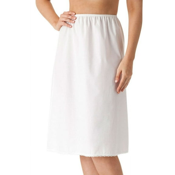 Women's Shadowline 1090 Cool Cottons 25 Inch Half Slip (White S)