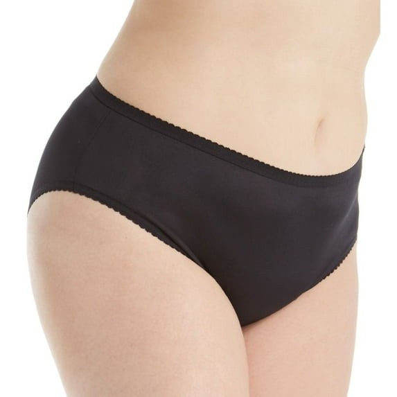 Women's Shadowline 11005P Plus Size Spandex Hipster Panty (Black 1X)