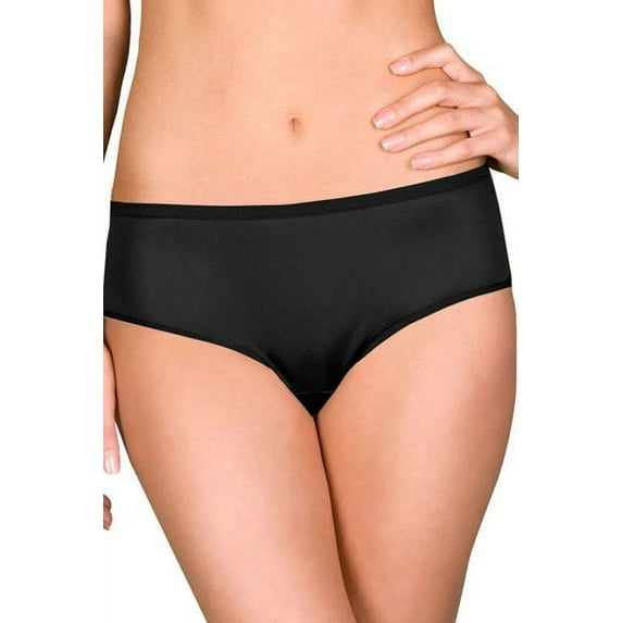 Women's Shadowline 11032 Nylon Hidden Elastic Hipster Panty (Black 8)